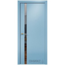 Межкомнатная дверь Оникс Престиж 1 Эмаль голубая МДФ с зеркалом