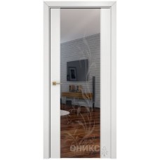 Межкомнатная дверь Оникс Престиж CPL белый пескоструй с зеркалом