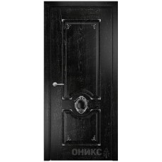 Межкомнатная дверь Оникс Рада Черная эмаль патина серебро