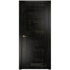 Межкомнатная дверь Оникс Тектон 3 Черная эмаль патина золото