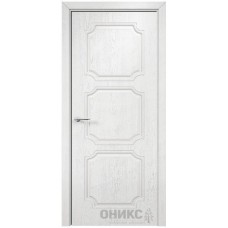 Межкомнатная дверь Оникс Валенсия Белая эмаль патина серебро