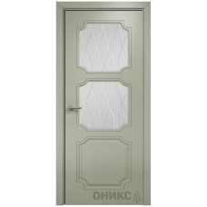 Межкомнатная дверь Оникс Валенсия Эмаль 7038 по ясеню стекло с гравировкой со стеклом