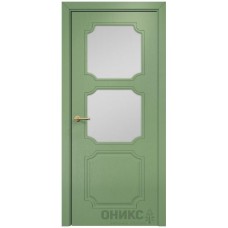 Межкомнатная дверь Оникс Валенсия эмаль RAL 6021 по ясеню со стеклом