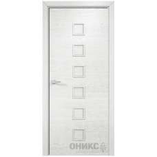Межкомнатная дверь Оникс Вега Белая эмаль патина серебро