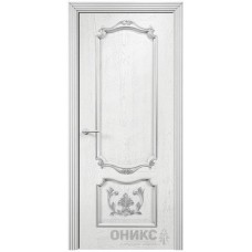 Межкомнатная дверь Оникс Венеция Белая эмаль патина серебро