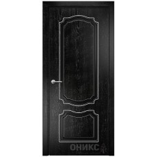 Межкомнатная дверь Оникс Венеция Черная эмаль патина серебро