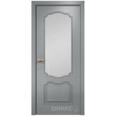 Межкомнатная дверь Оникс Венеция Эмаль по RAL7040 МДФ со стеклом