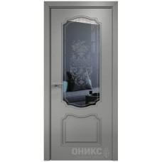 Межкомнатная дверь Оникс Венеция Эмаль RAL 7036 по МДФ пескоструй со стеклом