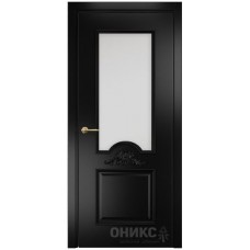 Межкомнатная дверь Оникс Византия Эмаль черная МДФ со стеклом
