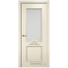 Межкомнатная дверь Оникс Византия Эмаль слоновая кость МДФ со стеклом