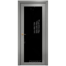Межкомнатная дверь Оникс Сорбонна Эмаль RAL 7036 по ясеню со стеклом