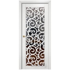 Межкомнатная дверь Оникс Сорбонна Эмаль белая по ясеню решетка с зеркалом