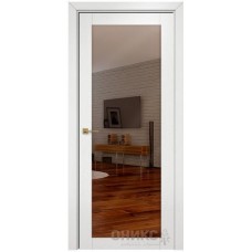 Межкомнатная дверь Оникс Сорбонна Эмаль белая по ясеню с зеркалом