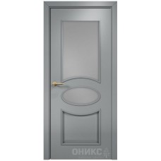 Межкомнатная дверь Оникс Эллипс Эмаль по RAL7040 МДФ со стеклом