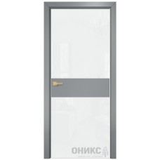 Межкомнатная дверь Оникс Соло 2 Эмаль по RAL7040 МДФ со стеклом