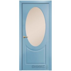 Межкомнатная дверь Оникс Брюссель Эмаль голубая МДФ со стеклом