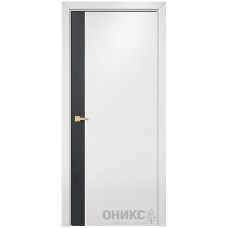 Межкомнатная дверь Оникс Duo Дуб графит / белая эмаль по МДФ со стеклом