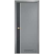 Межкомнатная дверь Оникс Duo Дуб графит/эмаль по RAL7040 МДФ со стеклом