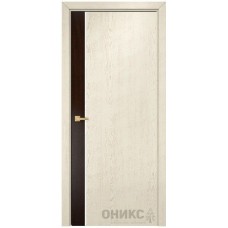 Межкомнатная дверь Оникс Duo палисандр / эмаль слоновая кость патина коричневая со стеклом