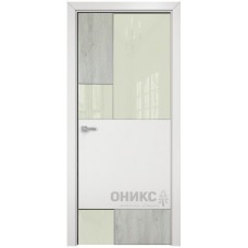 Межкомнатная дверь Оникс New York CPL лофт / эмаль белая по МДФ со стеклом