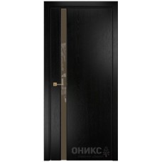 Межкомнатная дверь Оникс Престиж 1 Эмаль черная по ясеню со стеклом