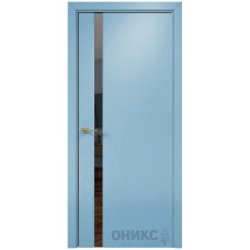 Межкомнатная дверь Оникс Престиж 1 Эмаль голубая по ясеню с зеркалом