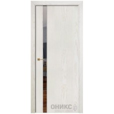 Межкомнатная дверь Оникс Престиж 1 Жемчужный ясень с зеркалом