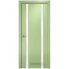 Межкомнатная дверь Оникс Престиж 2 Эмаль фисташка МДФ со стеклом