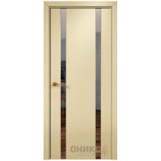 Межкомнатная дверь Оникс Престиж 2 эмаль RAL 1015 по ясеню с зеркалом