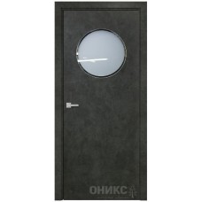 Межкомнатная дверь Оникс Сфера Бетон тёмный со стеклом