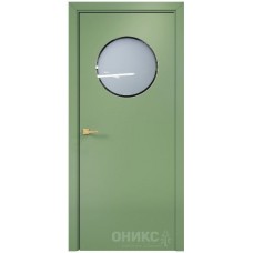 Межкомнатная дверь Оникс Сфера эмаль RAL 6021 по МДФ со стеклом