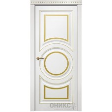 Межкомнатная дверь Оникс Софья Эмаль белая МДФ патина золото