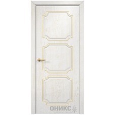 Межкомнатная дверь Оникс Валенсия Белая эмаль патина золото