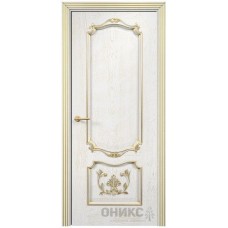Межкомнатная дверь Оникс Венеция Белая эмаль патина золото