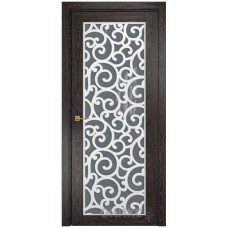 Межкомнатная дверь Оникс Сорбонна Тангентальный абрикос решетка со стеклом