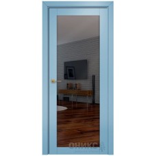 Межкомнатная дверь Оникс Сорбонна Эмаль голубая МДФ с зеркалом