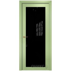 Межкомнатная дверь Оникс Сорбонна Эмаль фисташка МДФ со стеклом