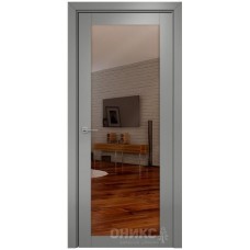 Межкомнатная дверь Оникс Сорбонна Эмаль RAL 7036 по МДФ с зеркалом