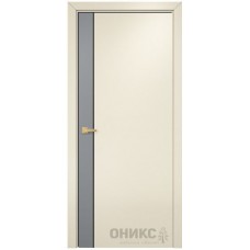 Межкомнатная дверь Оникс Duo Эмаль по RAL7040 МДФ/эмаль слоновая кость МДФ со стеклом