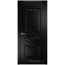 Межкомнатная дверь Оникс Эллипс Эмаль черная по ясеню