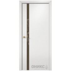 Межкомнатная дверь Оникс Престиж 1 Эмаль белая МДФ со стеклом