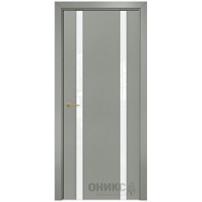 Межкомнатная дверь Оникс Престиж 2 CPL светло серый со стеклом