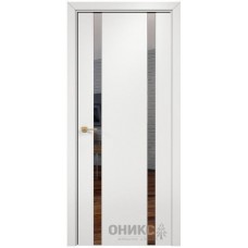 Межкомнатная дверь Оникс Престиж 2 Эмаль белая МДФ с зеркалом