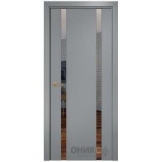 Межкомнатная дверь Оникс Престиж 2 Эмаль по RAL7040 МДФ с зеркалом