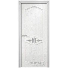 Межкомнатная дверь Оникс Севилья Белая эмаль патина серебро