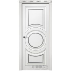 Межкомнатная дверь Оникс Софья Эмаль белая МДФ патина серебро