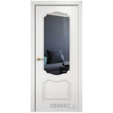 Межкомнатная дверь Оникс Венеция Эмаль белая МДФ со стеклом