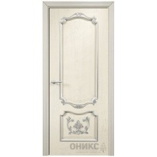 Межкомнатная дверь Оникс Венеция Слоновая кость эмаль патина серебро