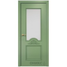 Межкомнатная дверь Оникс Византия эмаль RAL 6021 по МДФ со стеклом