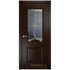 Межкомнатная дверь Оникс Византия Палисандр бевелс со стеклом